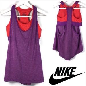 Nike Dri Fit Razorback Tank Top with Sports Bra
